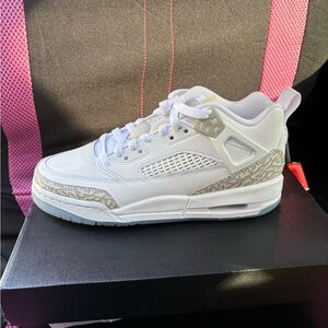 Jordan Kids White and Gray Sneakers